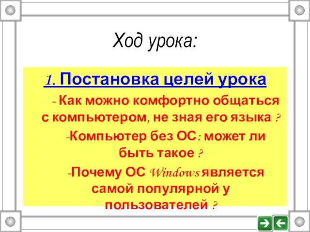 Ход урока: 1. Постановка целей урока - Как можно комфортно общаться с