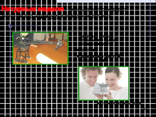 Натурные модели - реально воспроизводят внешний вид, структуру и поведение объекта. Натурная