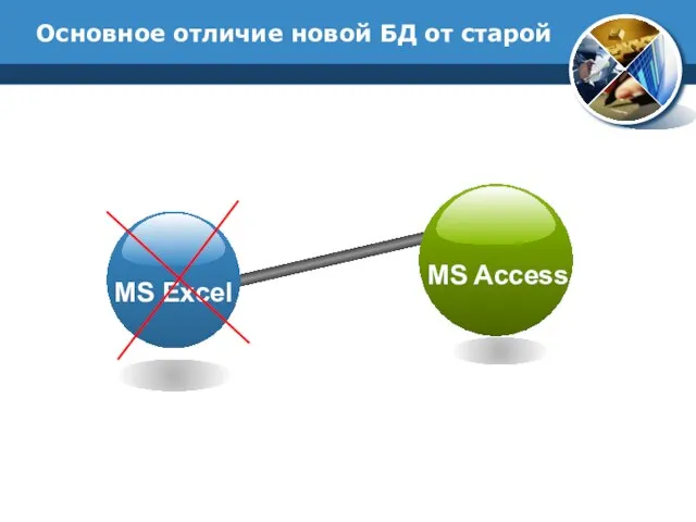 Основное отличие новой БД от старой MS Access