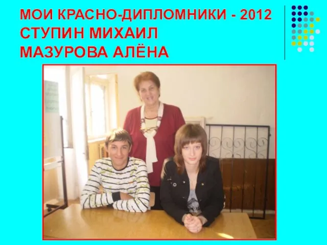 МОИ КРАСНО-ДИПЛОМНИКИ - 2012 СТУПИН МИХАИЛ МАЗУРОВА АЛЁНА