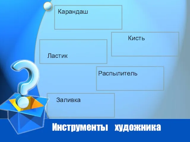 Инструменты художника Карандаш Кисть Ластик Распылитель Заливка