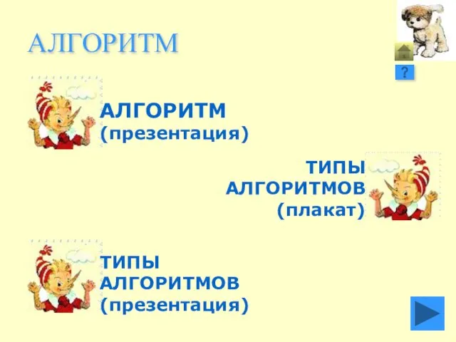 АЛГОРИТМ АЛГОРИТМ (презентация) ТИПЫ АЛГОРИТМОВ (презентация) ТИПЫ АЛГОРИТМОВ (плакат)