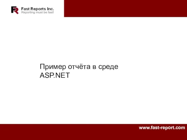 Пример отчёта в среде ASP.NET