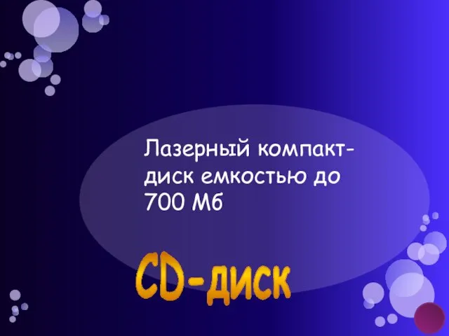 Лазерный компакт-диск емкостью до 700 Мб CD-диск