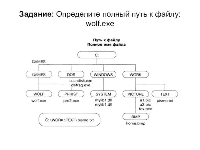 Задание: Определите полный путь к файлу: wolf.exe