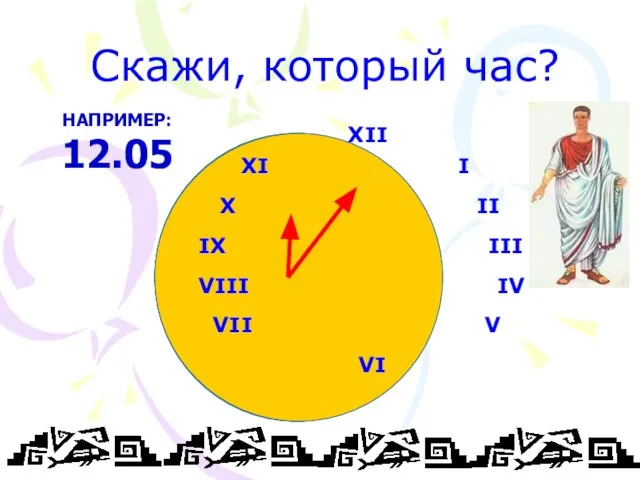 Скажи, который час? XII XI I X II IX III VIII IV