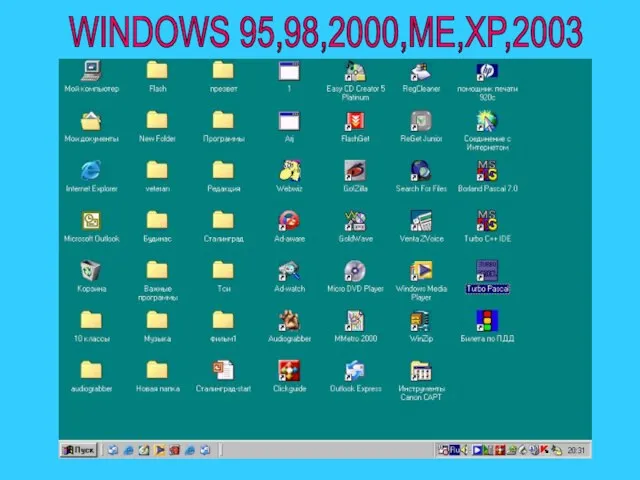 WINDOWS 95,98,2000,ME,XP,2003