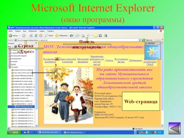 Microsoft Internet Explorer (окно программы)