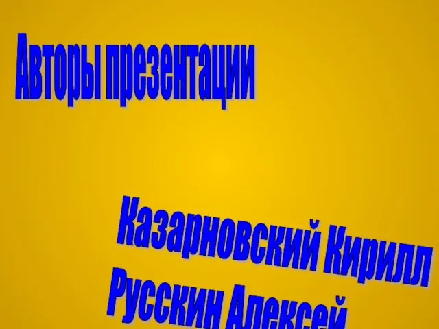 Казарновский Кирилл Русскин Алексей Авторы презентации