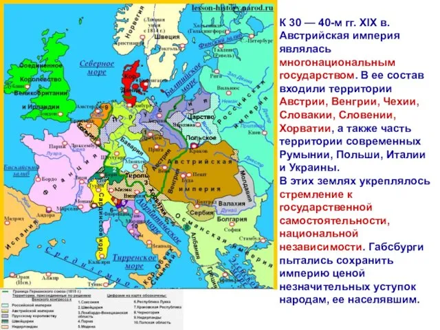 К 30 — 40-м гг. XIX в. Австрийская империя являлась многонациональным государством.