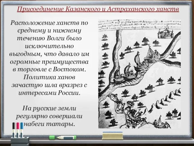 Расположение ханств по среднему и нижнему течению Волги было исключительно выгодным, что