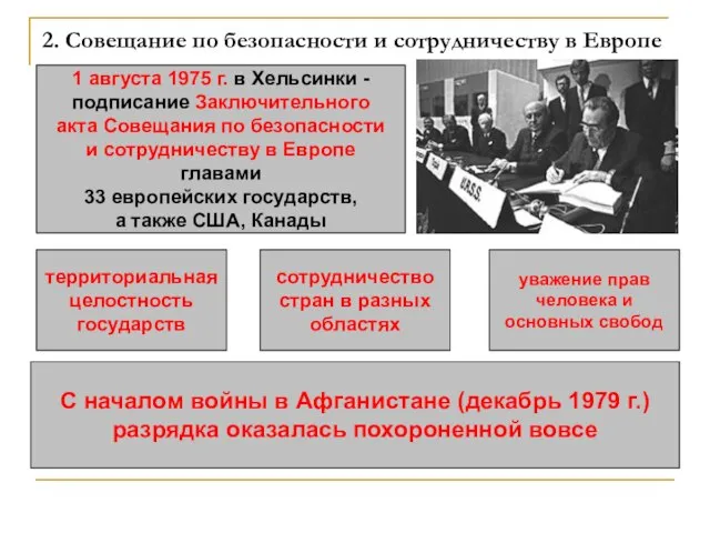 2. Совещание по безопасности и сотрудничеству в Европе 1 августа 1975 г.