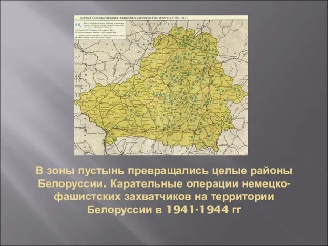 В зоны пустынь превращались целые районы Белоруссии. Карательные операции немецко-фашистских захватчиков на