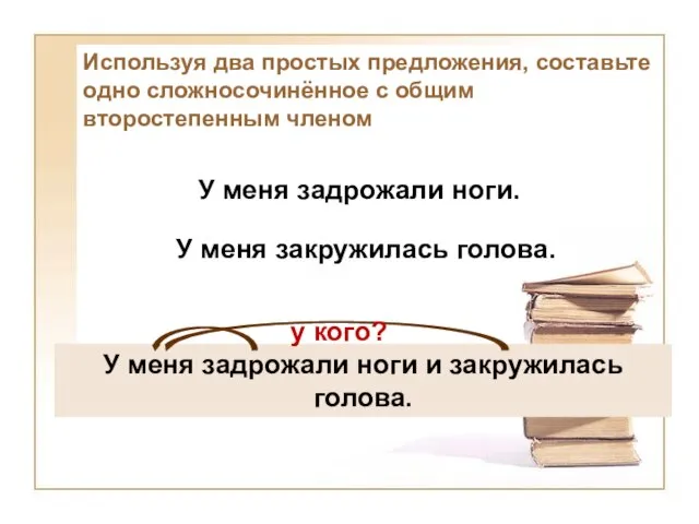 У меня задрожали ноги. У меня закружилась голова. У меня задрожали ноги