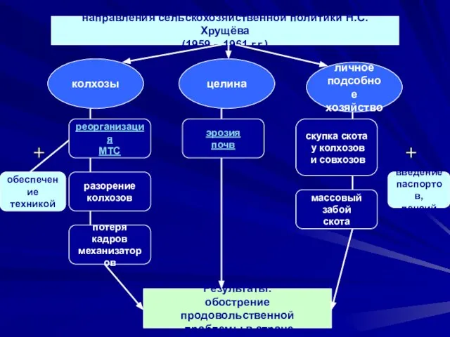 направления сельскохозяйственной политики Н.С. Хрущёва (1959 – 1961 г.г.) личное подсобное хозяйство