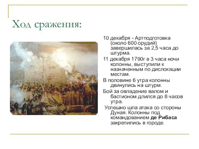 Ход сражения: 10 декабря - Артподготовка (около 600 орудий) завершилась за 2,5