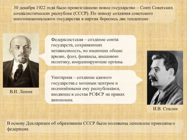 30 декабря 1922 года было провозглашено новое государство – Союз Советских социалистических