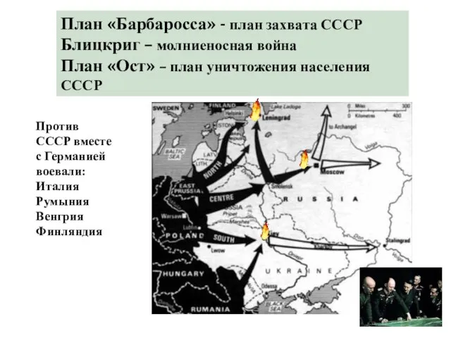 План «Барбаросса» - план захвата СССР Блицкриг – молниеносная война План «Ост»