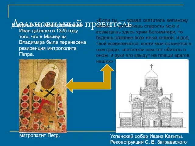 Дальновидный правитель В первый год своего правления Иван добился в 1325 году