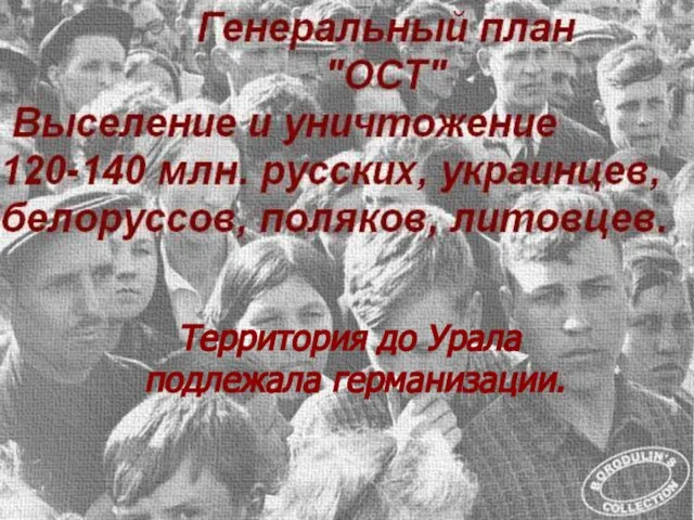 Территория до Урала подлежала германизации.