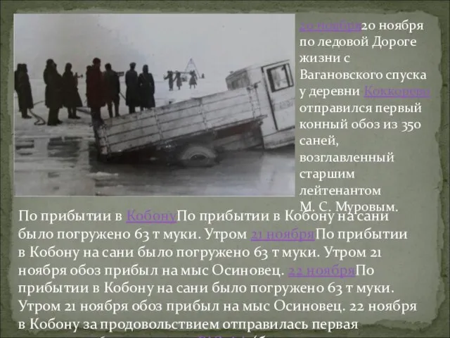 20 ноября20 ноября по ледовой Дороге жизни с Вагановского спуска у деревни