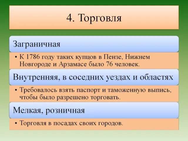 4. Торговля