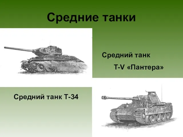 Средние танки Средний танк Т-34 Средний танк T-V «Пантера»
