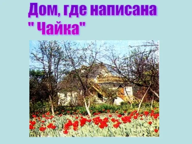 Дом, где написана " Чайка"