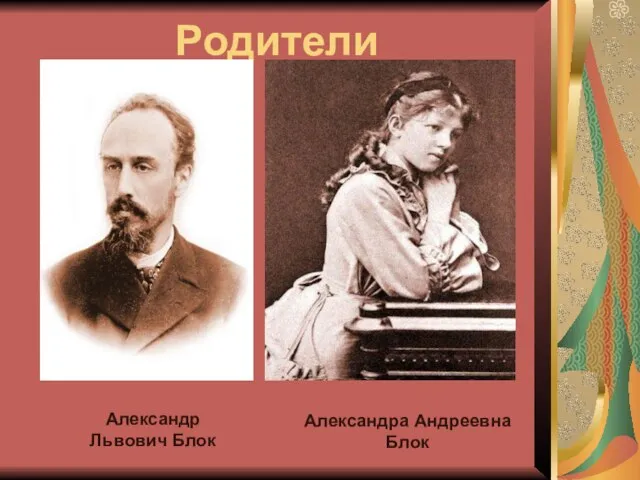 Родители Александр Львович Блок Александра Андреевна Блок