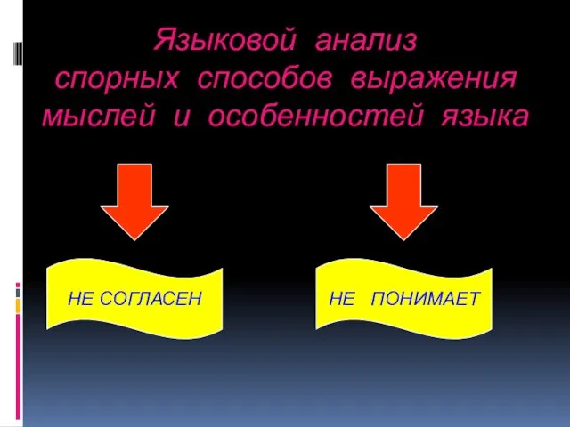 Языковой анализ спорных способов выражения мыслей и особенностей языка НЕ ПОНИМАЕТ НЕ СОГЛАСЕН