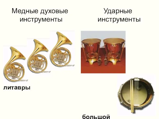 литавры большой валторны барабан Медные духовые Ударные инструменты инструменты