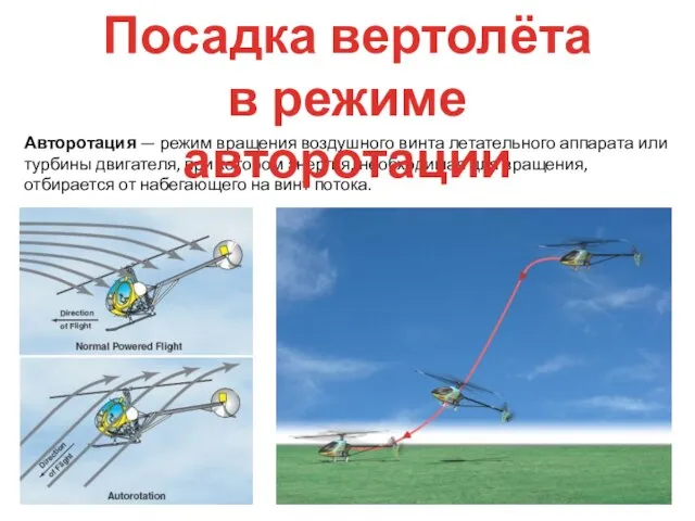 Авторотация — режим вращения воздушного винта летательного аппарата или турбины двигателя, при