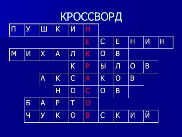 КРОССВОРД