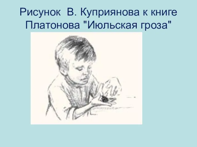 Рисунок В. Куприянова к книге Платонова "Июльская гроза"