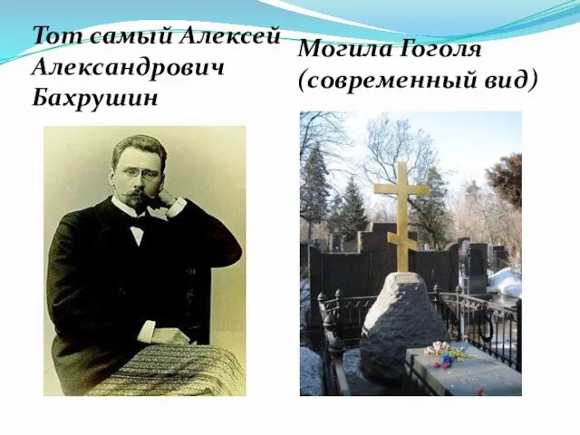 Тот самый Алексей Александрович Бахрушин Могила Гоголя (современный вид)