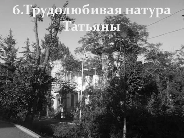 6.Трудолюбивая натура Татьяны