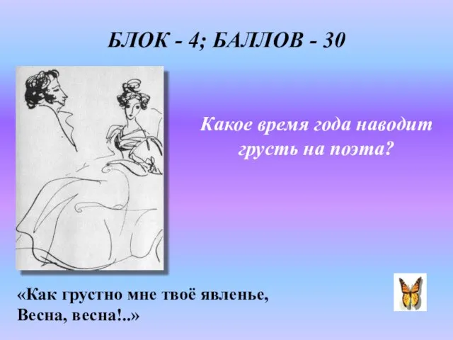 Какое время года наводит грусть на поэта? «Как грустно мне твоё явленье,