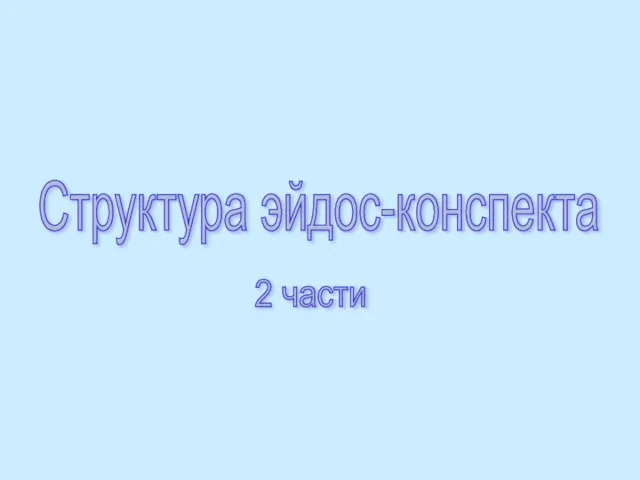 Структура эйдос-конспекта 2 части