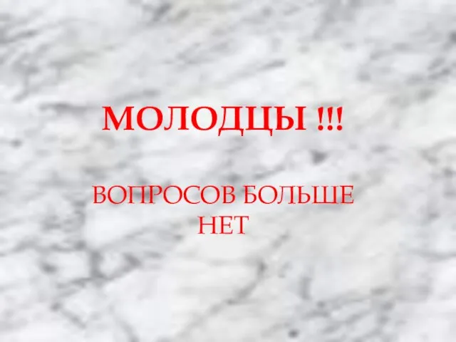 МОЛОДЦЫ !!! ВОПРОСОВ БОЛЬШЕ НЕТ