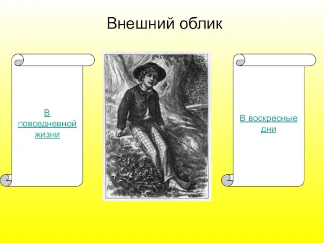 Внешний облик В повседневной жизни В воскресные дни