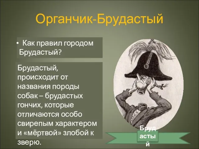 Органчик-Брудастый Как можно объяснить фамилию градоначальника? Как правил городом Брудастый? Брудастый Брудастый,