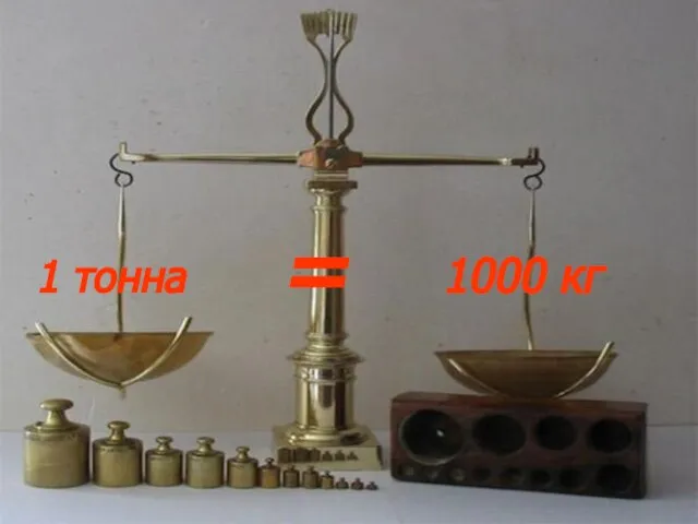 Единицы измерения метрической системы мер 1 тонна 1000 кг =