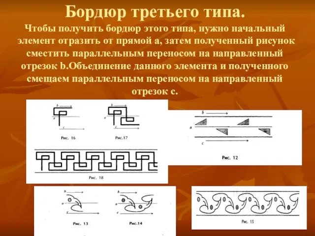 Бордюр третьего типа. Чтобы получить бордюр этого типа, нужно начальный элемент отразить