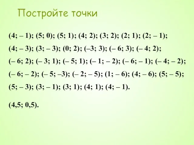 Постройте точки (4; – 1); (5; 0); (5; 1); (4; 2); (3;