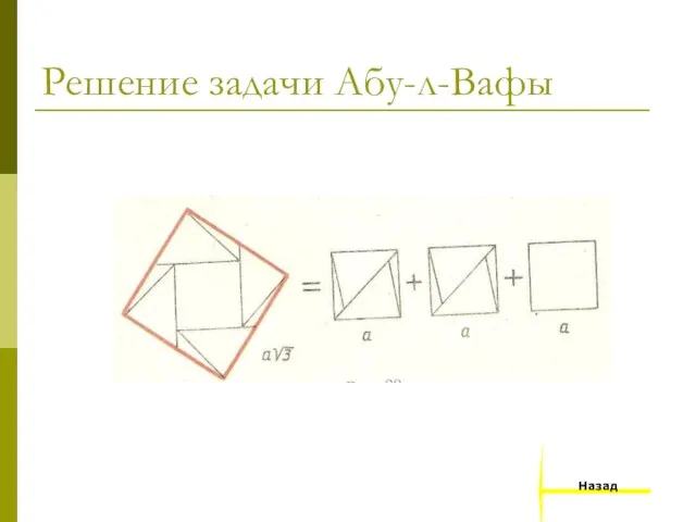 Решение задачи Абу-л-Вафы Назад