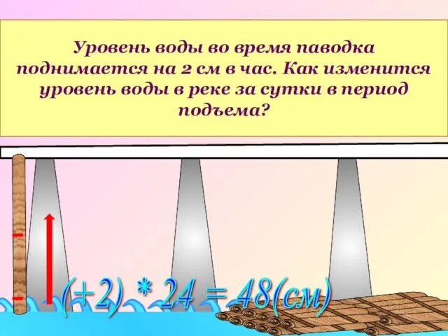 Уровень воды во время паводка поднимается на 2 см в час. Как