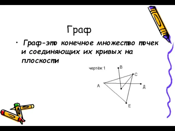 Граф Граф-это конечное множество точек и соединяющих их кривых на плоскости