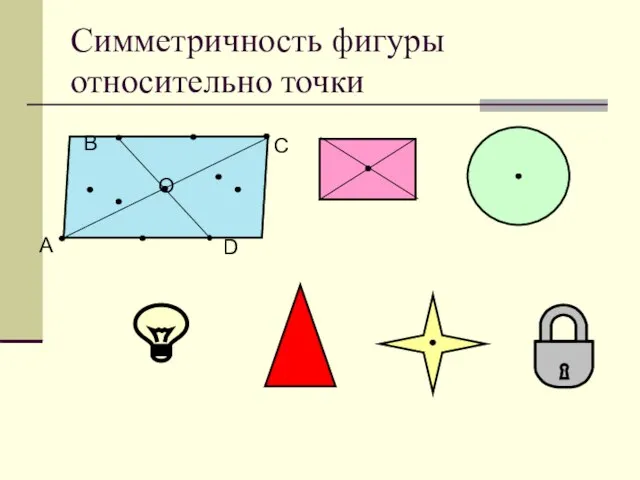 Симметричность фигуры относительно точки A B C D O