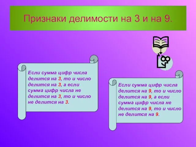 Признаки делимости на 3 и на 9. Если сумма цифр числа делится