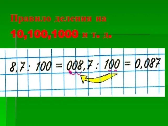 Правило деления на 10,100,1000 и т. д.